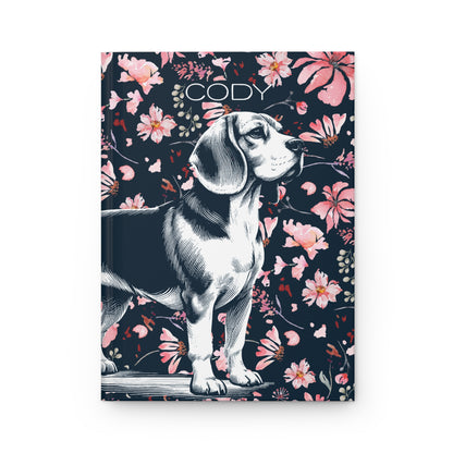 Beagle Flowers Hardcover Journal