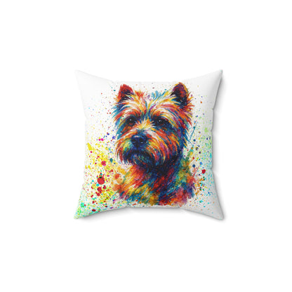 Westie Abstract Portrait Pillow Spun Polyester Square Pillow