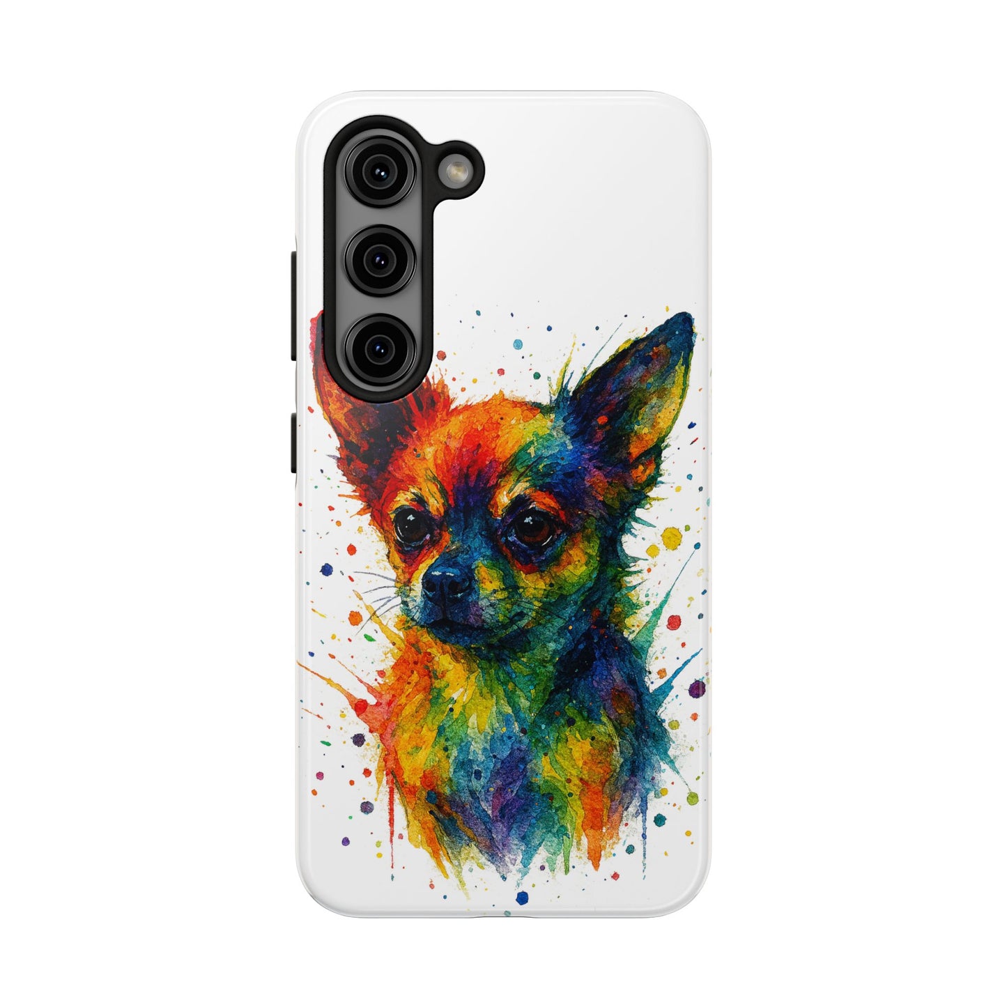 Chihuahua Portrait Splatter-Style Abstract Cell Phone Case