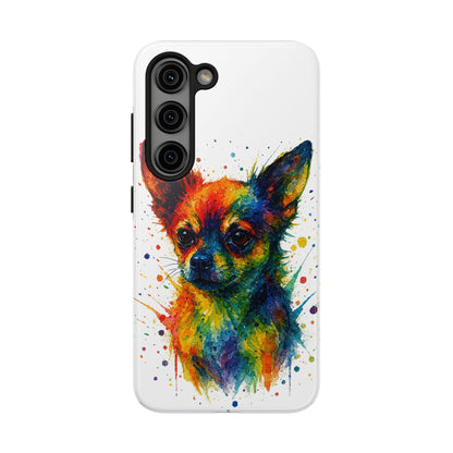 Chihuahua Portrait Splatter-Style Abstract Cell Phone Case