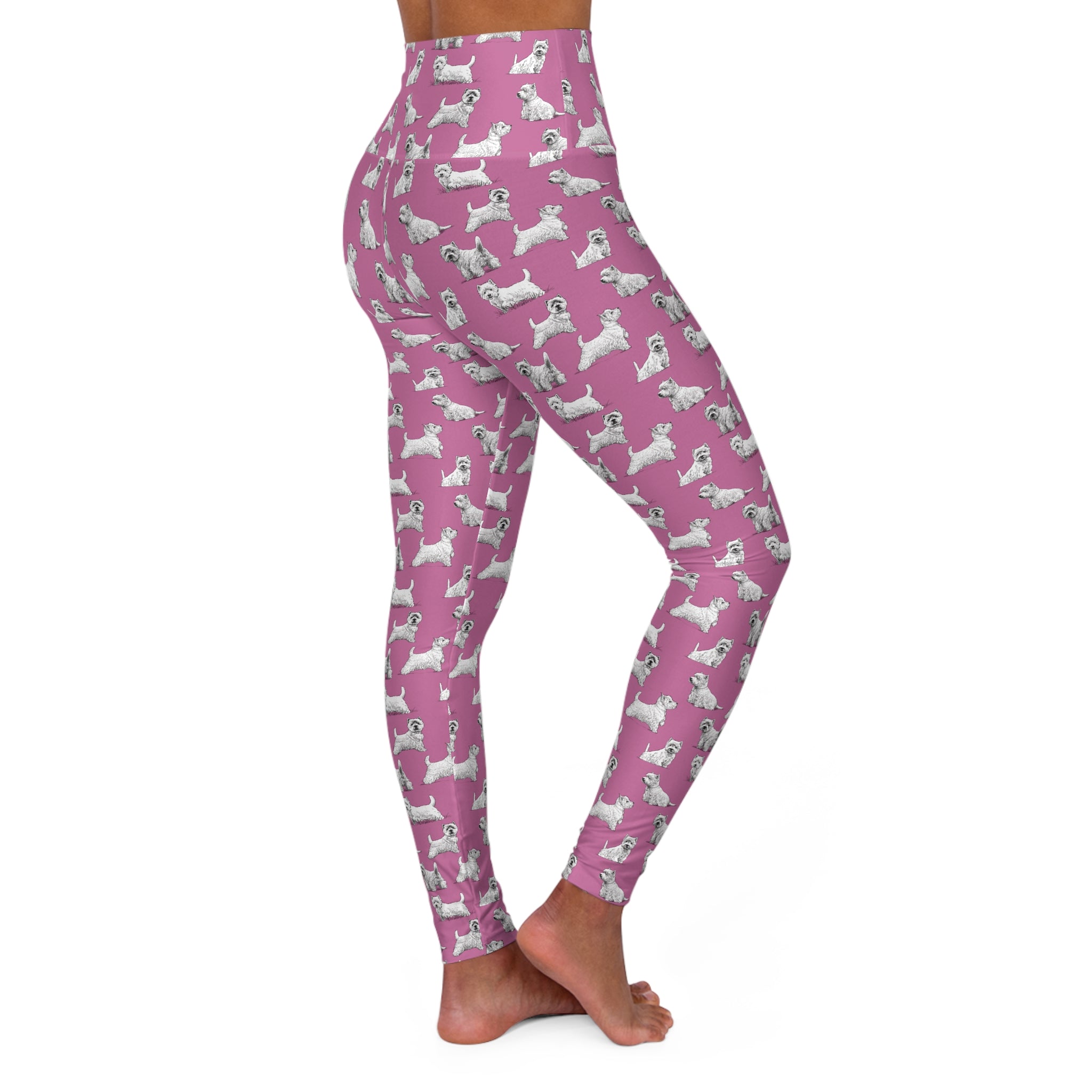 Westie High Waisted (Pink) Yoga Leggings