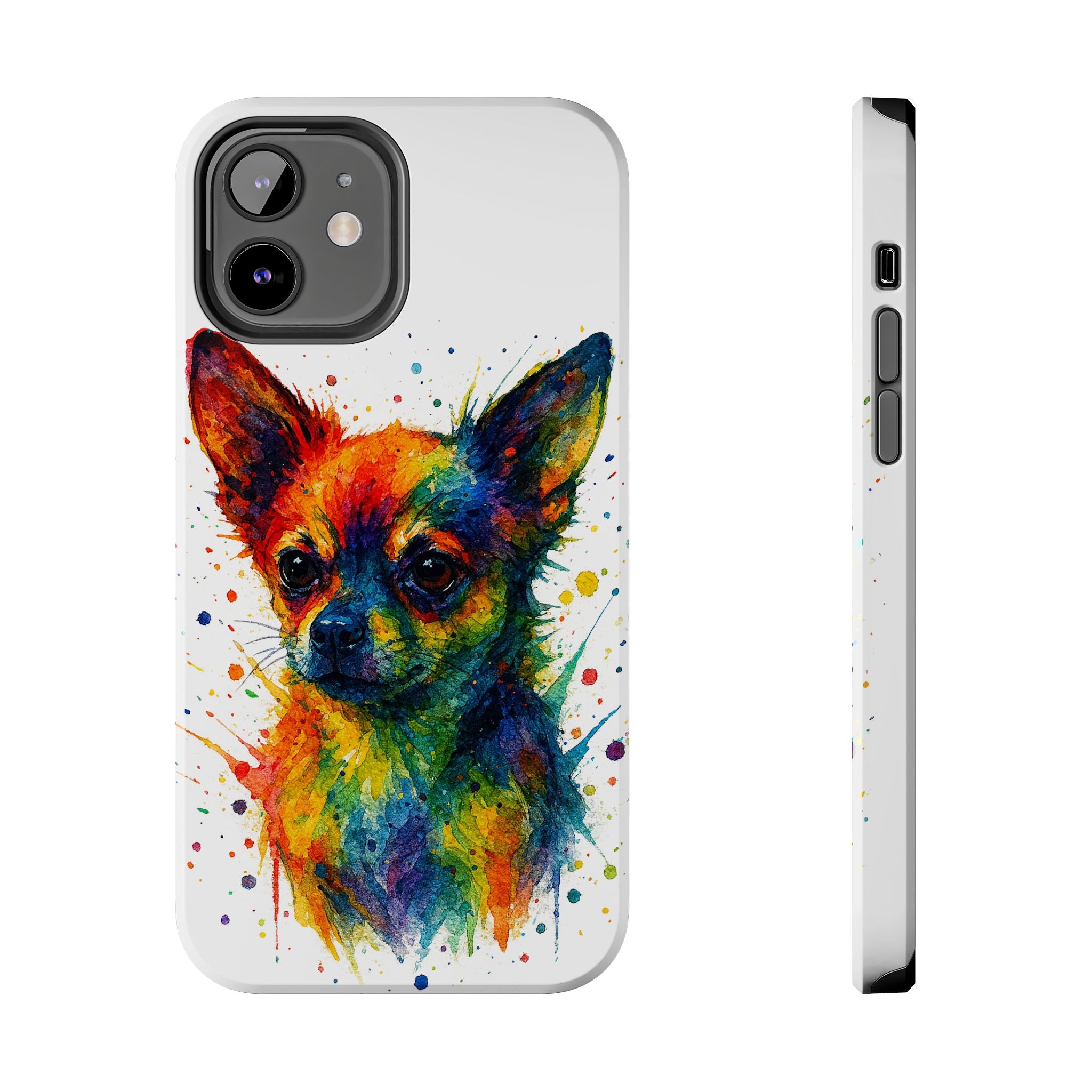 Chihuahua Portrait Splatter-Style Abstract Cell Phone Case