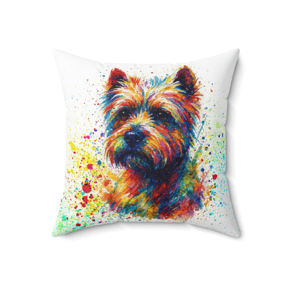 Westie Abstract Portrait Pillow Spun Polyester Square Pillow