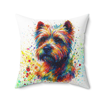 Westie Abstract Portrait Pillow Spun Polyester Square Pillow
