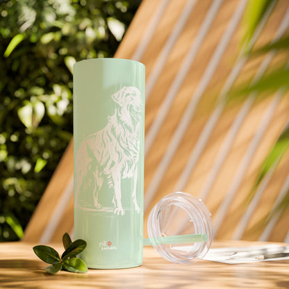 Golden Retriever Skinny Tumbler with Straw, 20oz