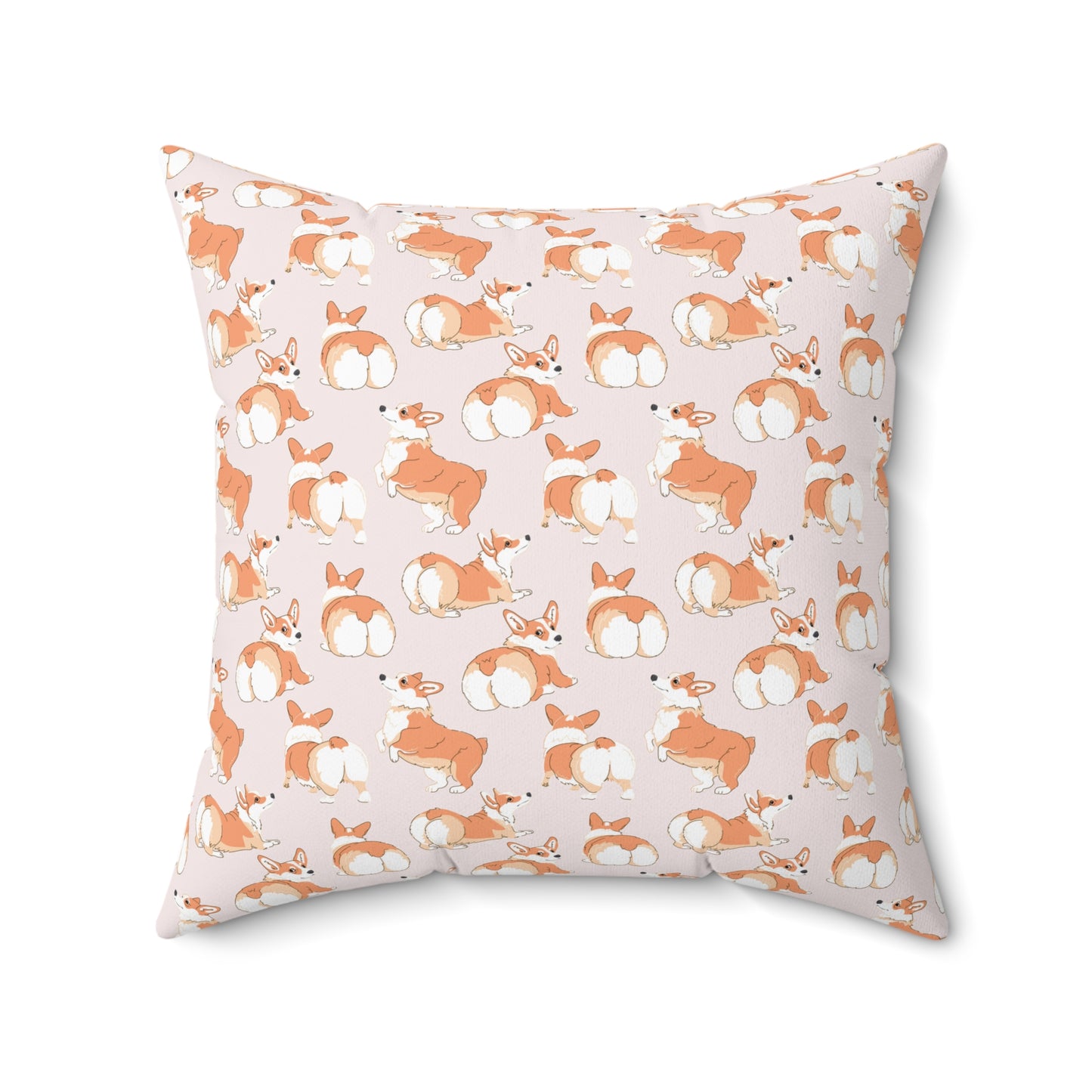 Corgi 'Talk To The Fluff' Spun Polyester Square Pillow