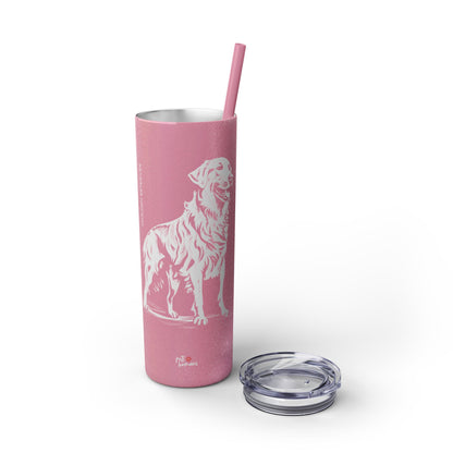 Golden Retriever Skinny Tumbler with Straw, 20oz