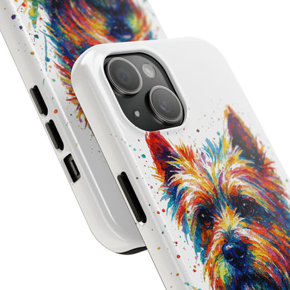 Westie Portrait Splatter-Style Abstract Cell Phone Case