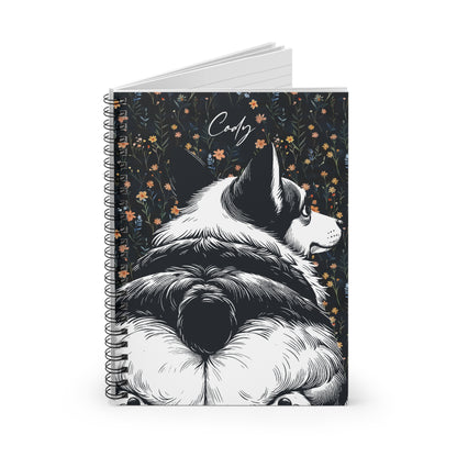 Corgi Butts Floral Spiral Notebook