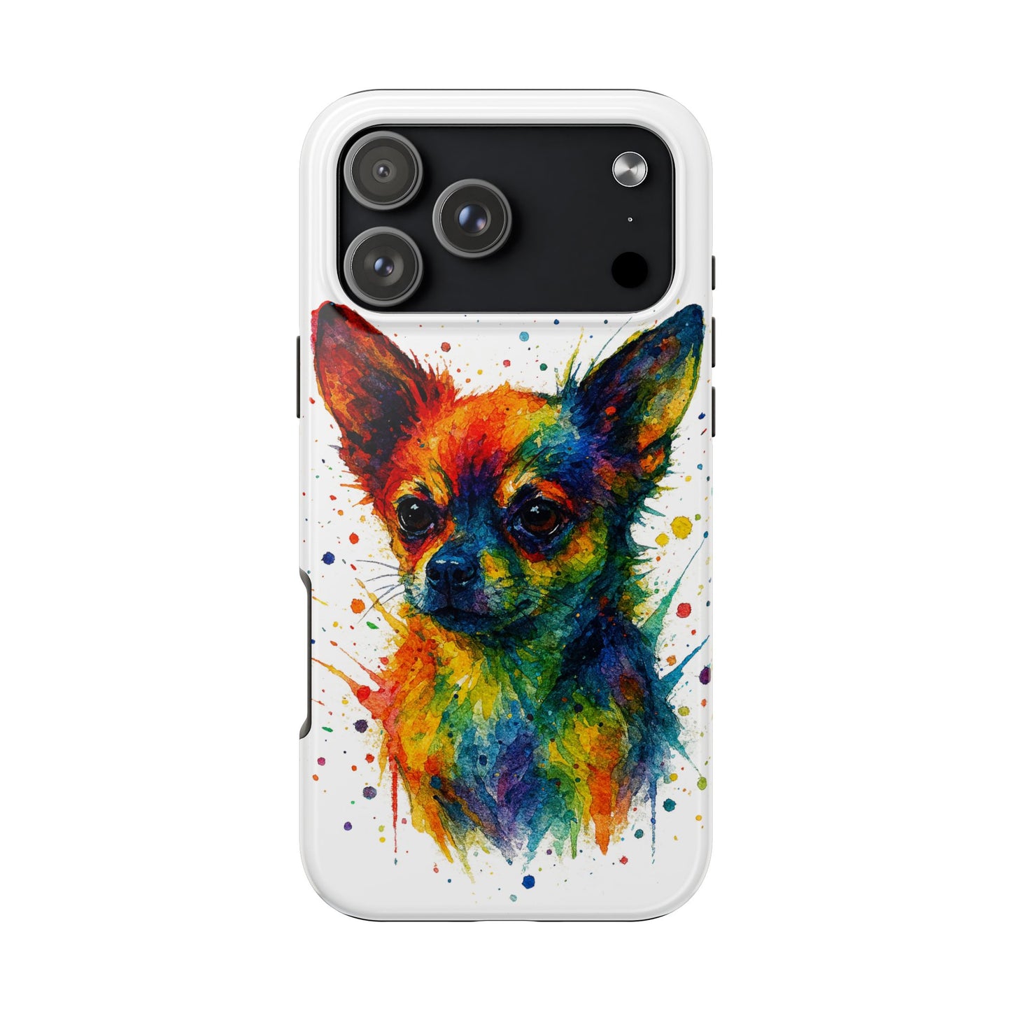 Chihuahua Portrait Splatter-Style Abstract Cell Phone Case