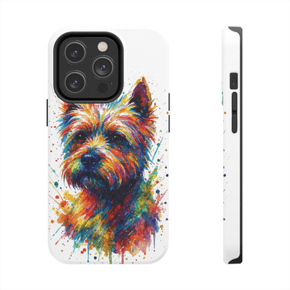 Westie Portrait Splatter-Style Abstract Cell Phone Case