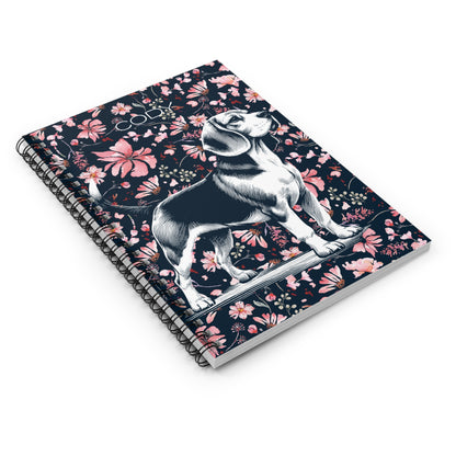 Beagle Floral Spiral Notebook