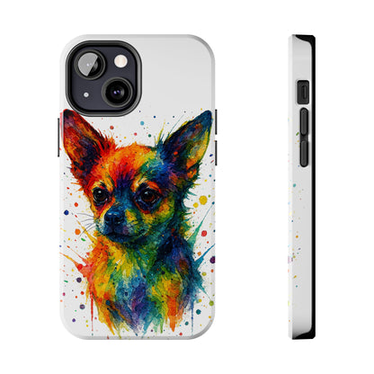 Chihuahua Portrait Splatter-Style Abstract Cell Phone Case