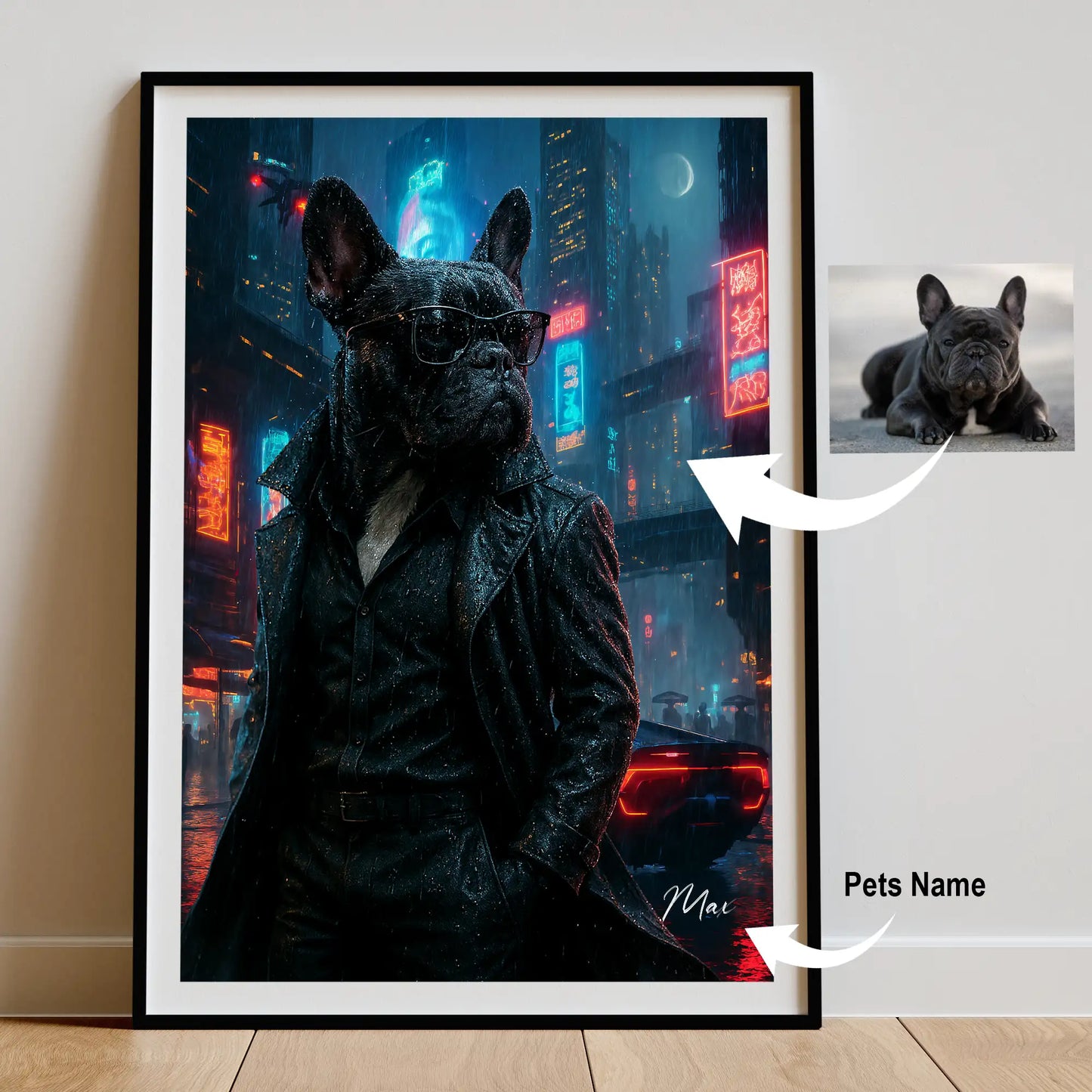Custom Pet Portrait | Cyberpunk Cinematic Pawtraits