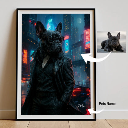 Custom Pet Portrait | Cyberpunk Cinematic Pawtraits