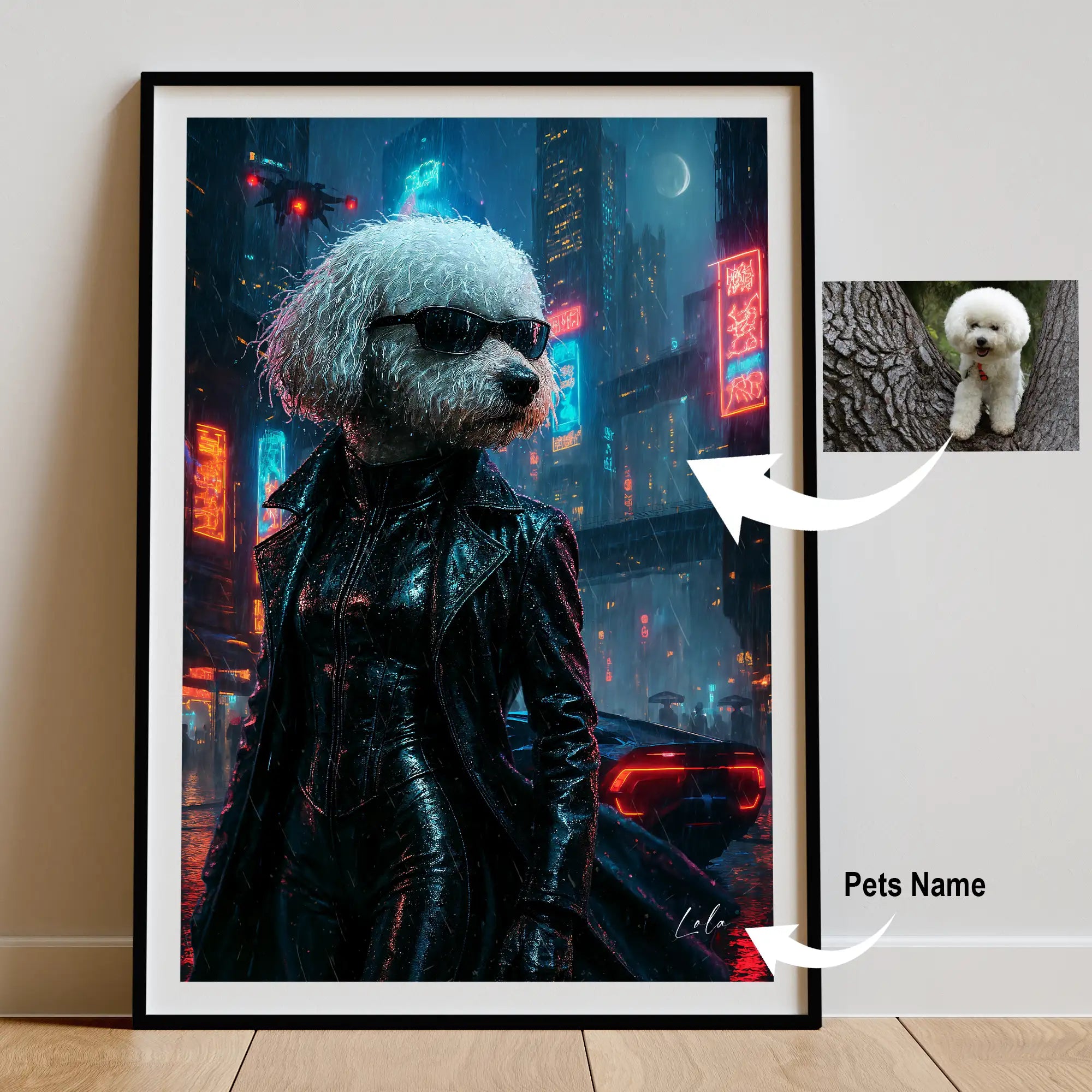 Custom Pet Portrait | Cyberpunk Cinematic Pawtraits