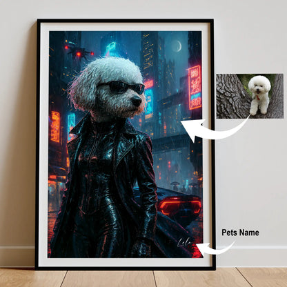 Custom Pet Portrait | Cyberpunk Cinematic Pawtraits