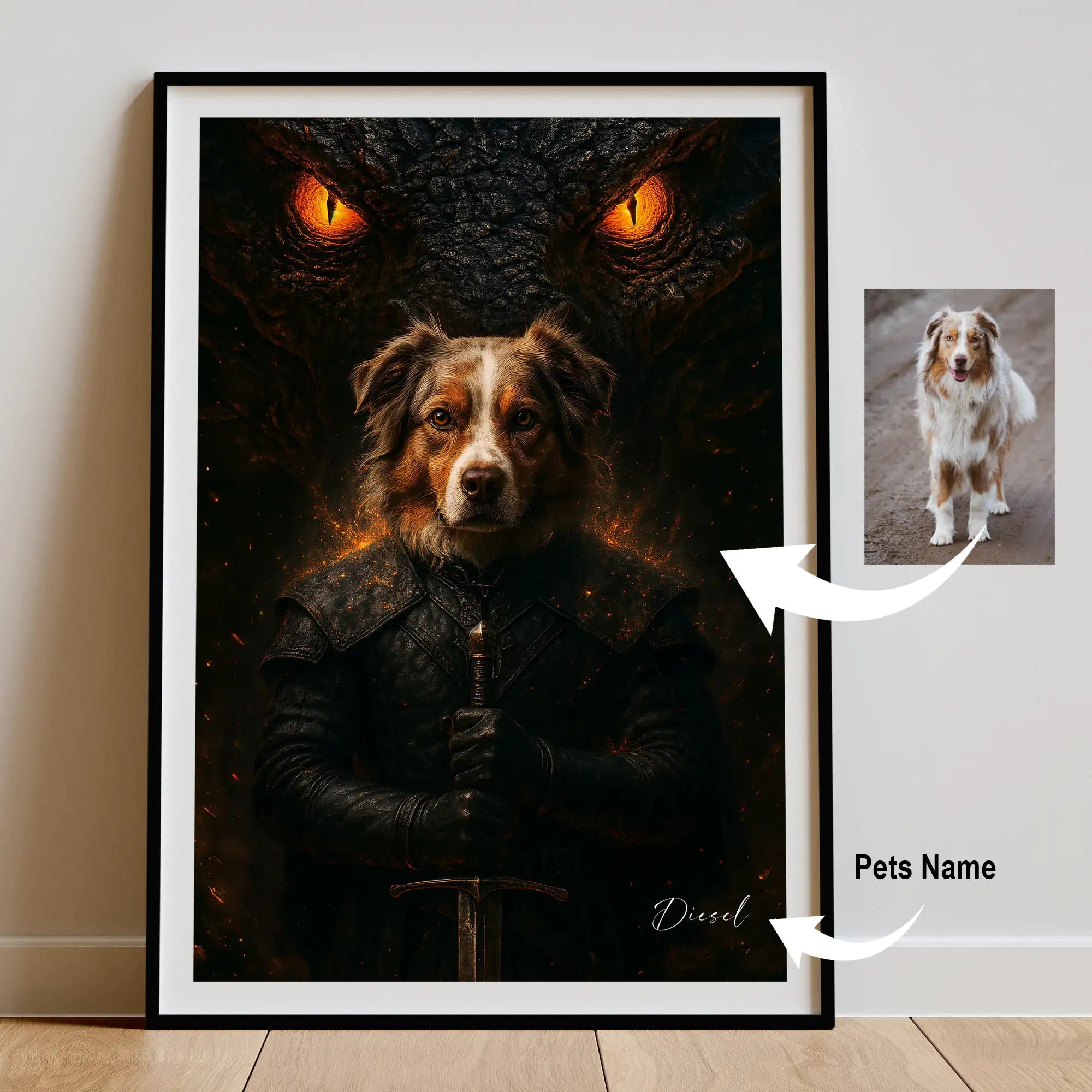 Custom Pet Portrait | Games of Thrones inspired Cinematic Pawtraits