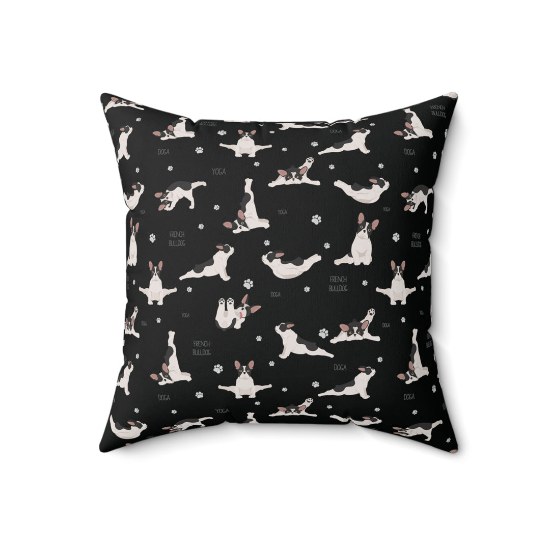 Doga French Bulldog Spun Polyester Square Pillow