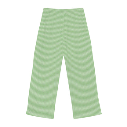 Corgi Women's Pajama Pants (Green Stripes)