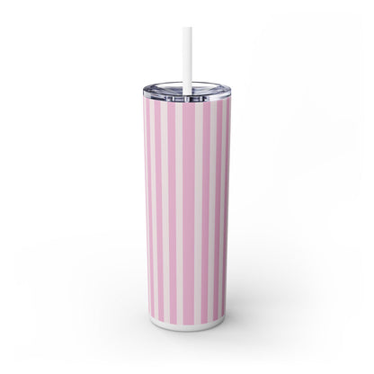 Cute Frenchie Skinny Tumbler with Straw, 20oz