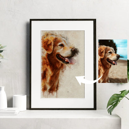 Custom Watercolor Group Pet Portraits