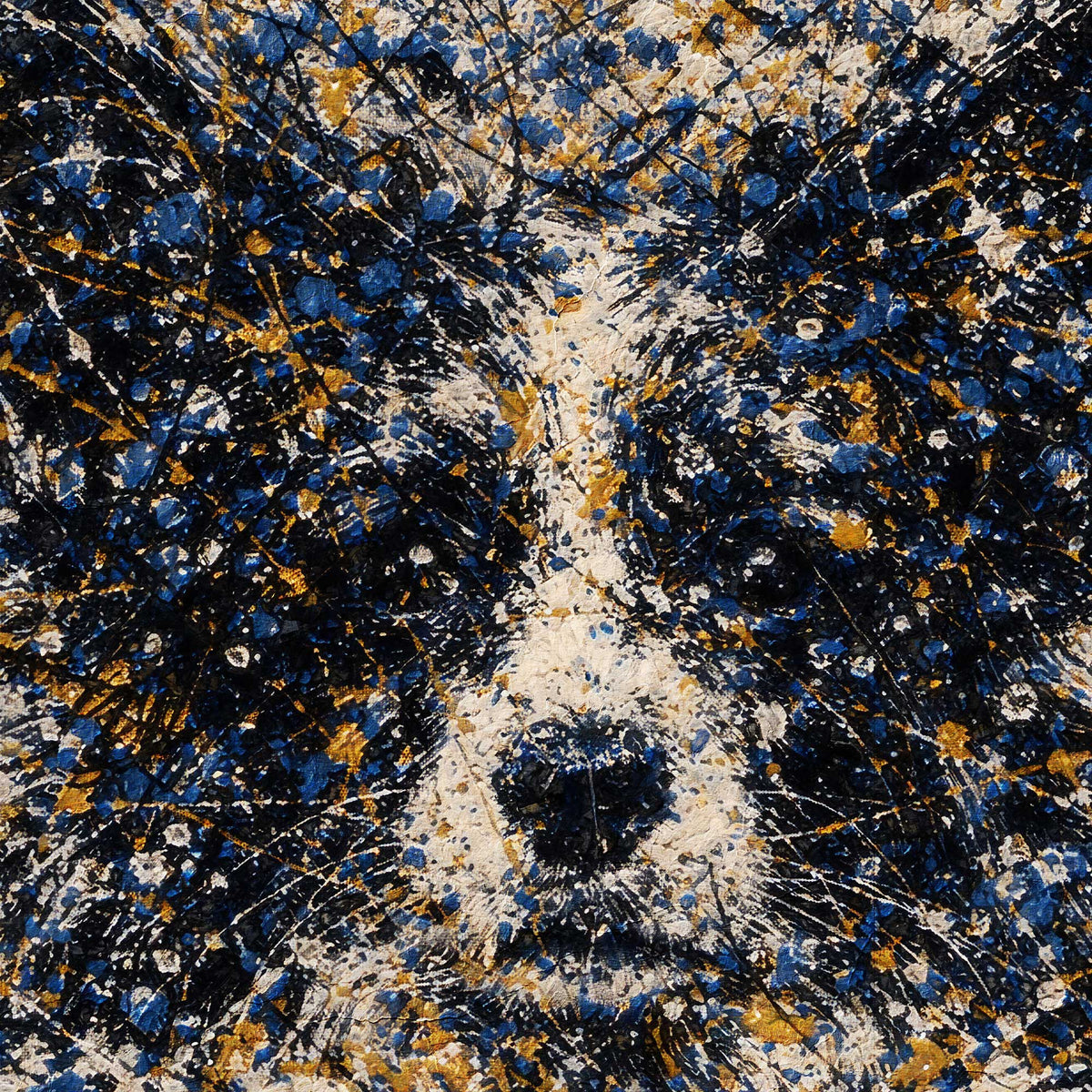 Border Collie Pollock-inspired Portrait, Collie Wall Art Print