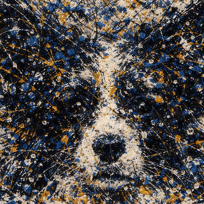 Border Collie Pollock-inspired Portrait, Collie Wall Art Print