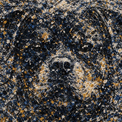 Rottweiler Pollock-inspired Portrait, Rotty Wall Art Print