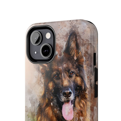 German Shepherd Painting Tough Phone Cases