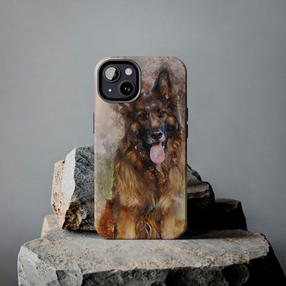 German Shepherd Painting Tough Phone Cases