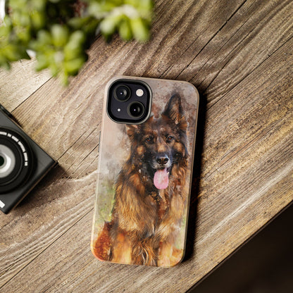 German Shepherd Painting Tough Phone Cases