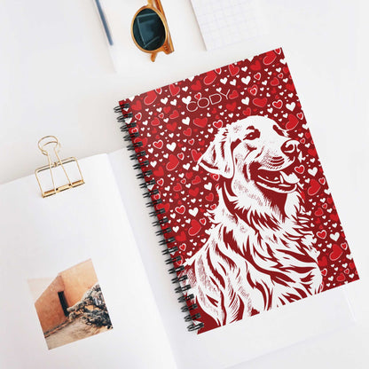 Golden Retriever Hearts Spiral Notebook