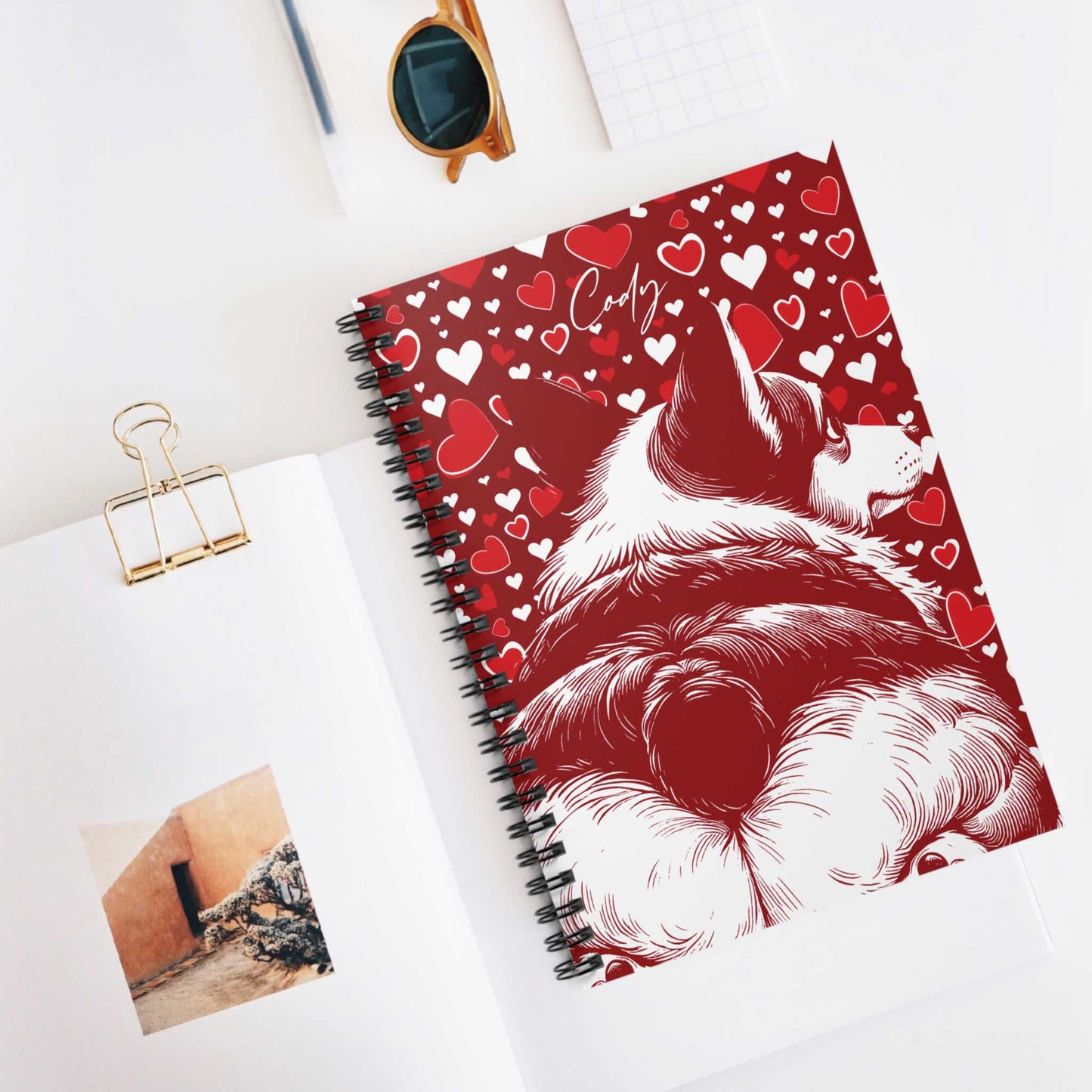Personalized Corgi Butts Hearts Spiral Notebook