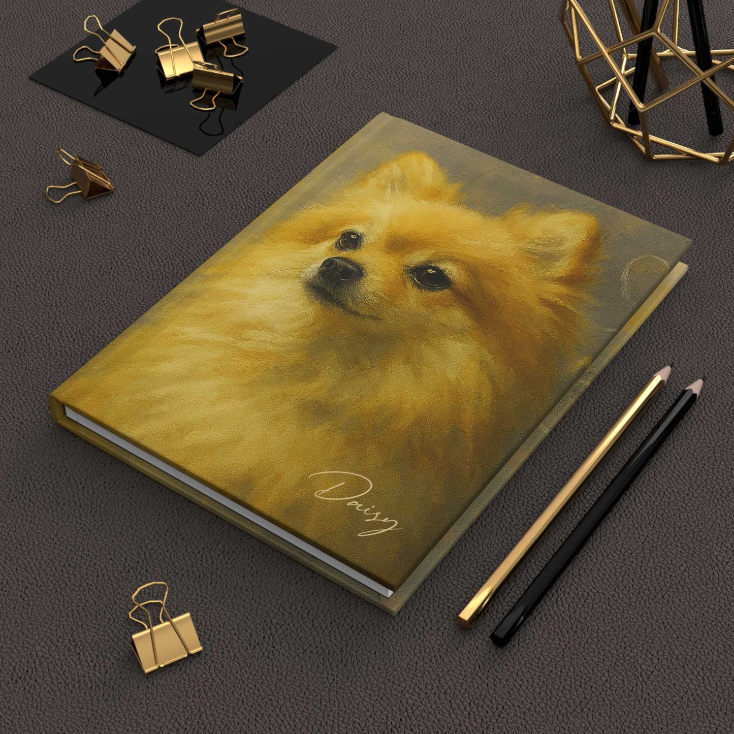 Personalized Pomeranian Fine-Art Graffiti-Style Hardcover Journal