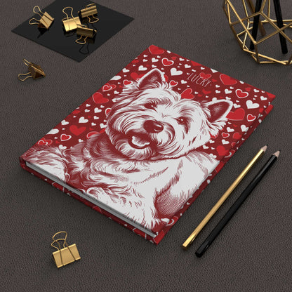 Personalized Westie Hearts Hardcover Journal