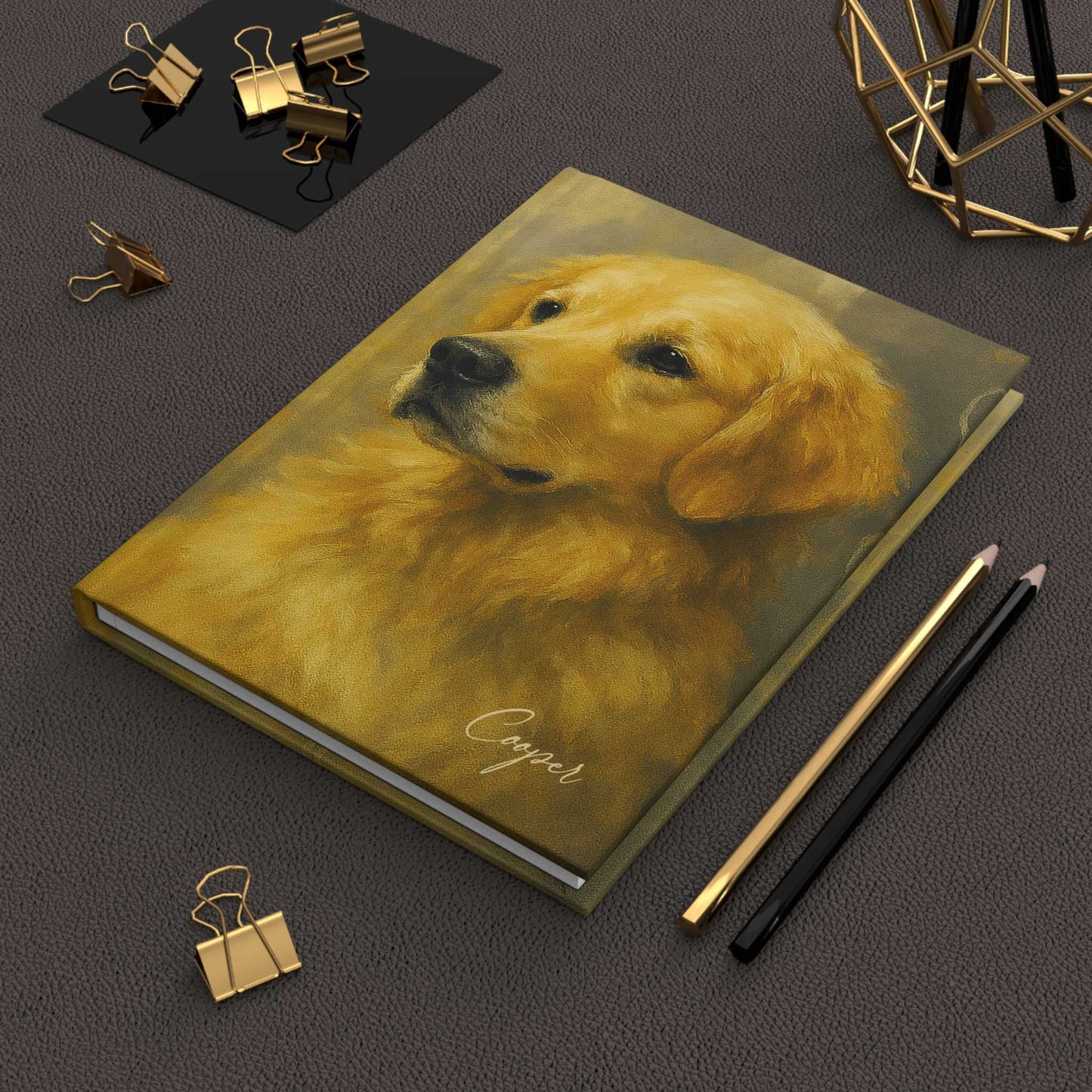 Personalized Golden Retriever Fine-Art Graffiti-Style Hardcover Journal