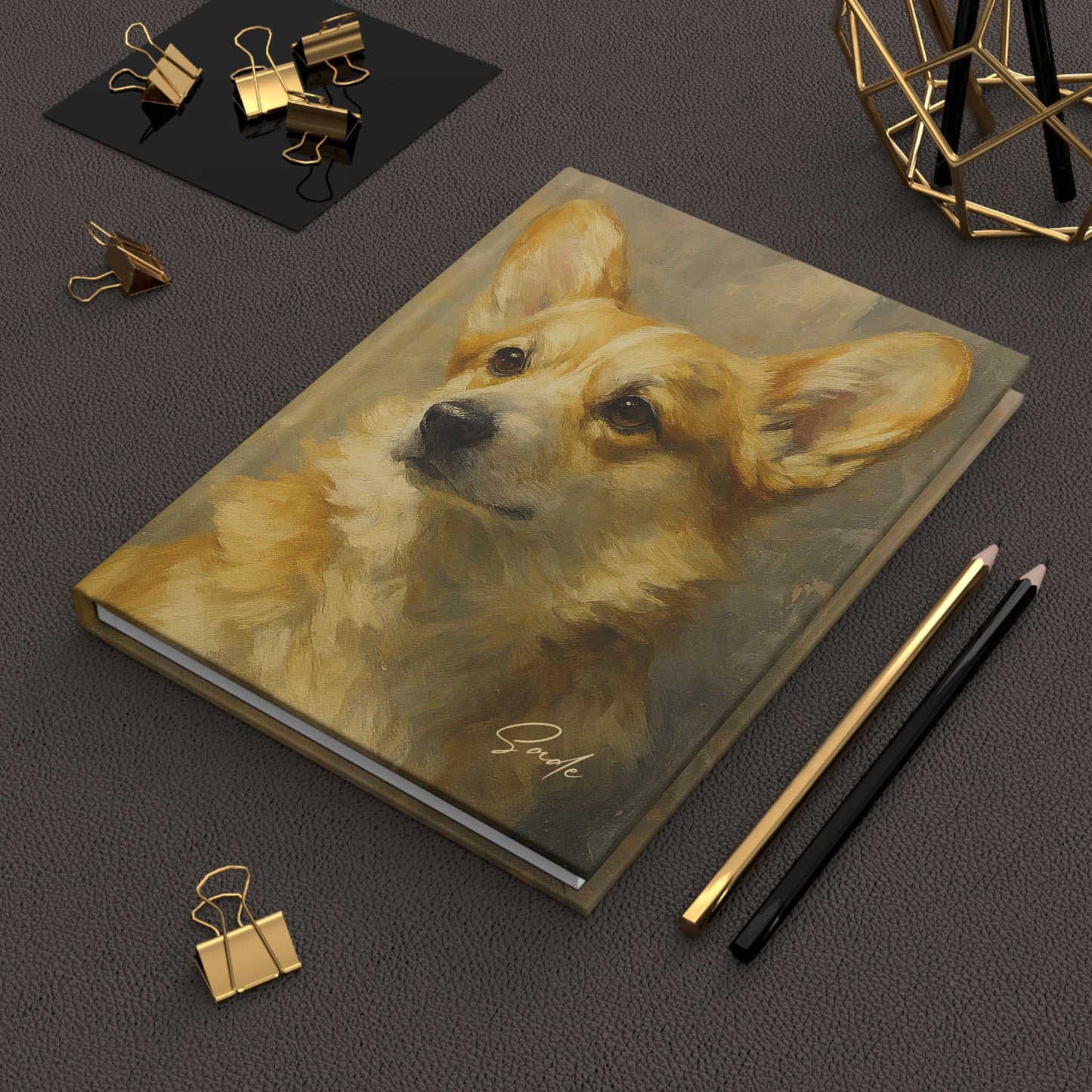 Personalized Corgi Fine-Art Graffiti-Style Hardcover Journal