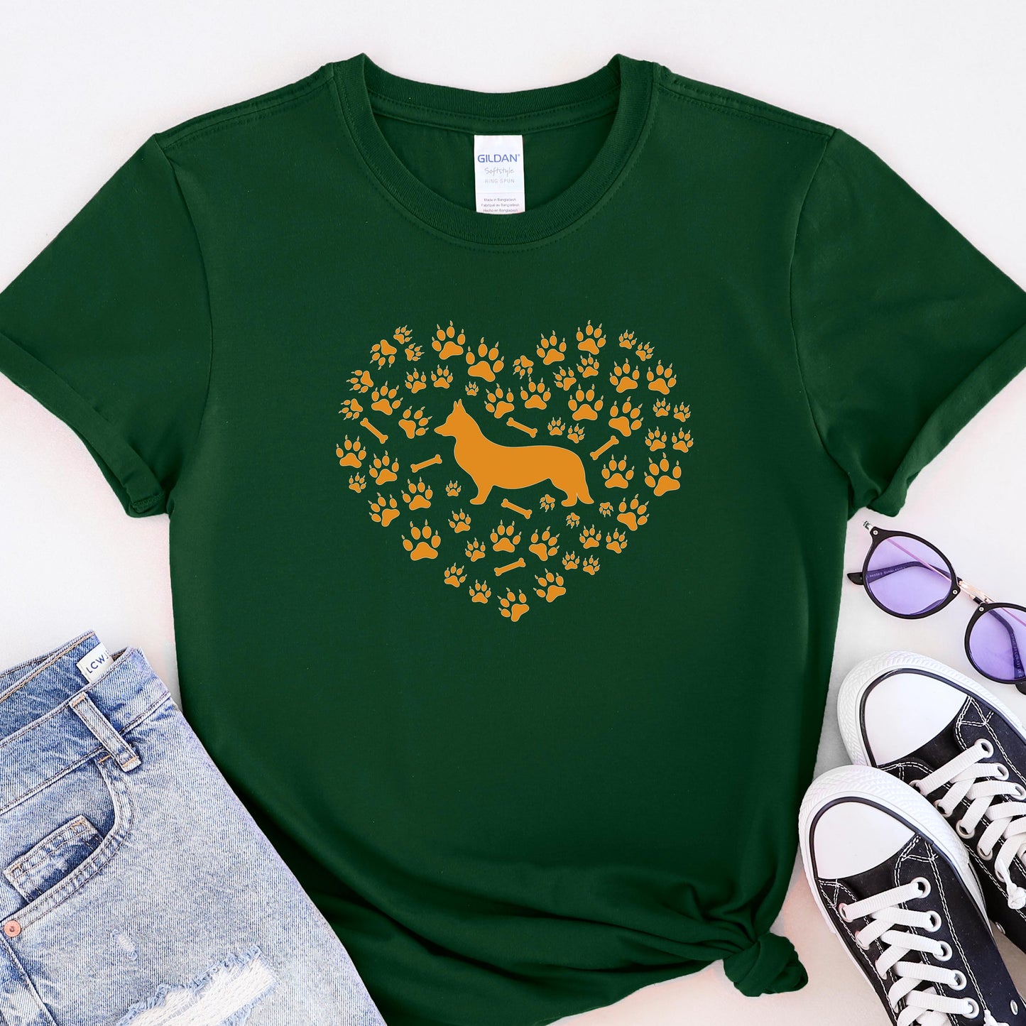 Corgi Heart Unisex Softstyle T-Shirt