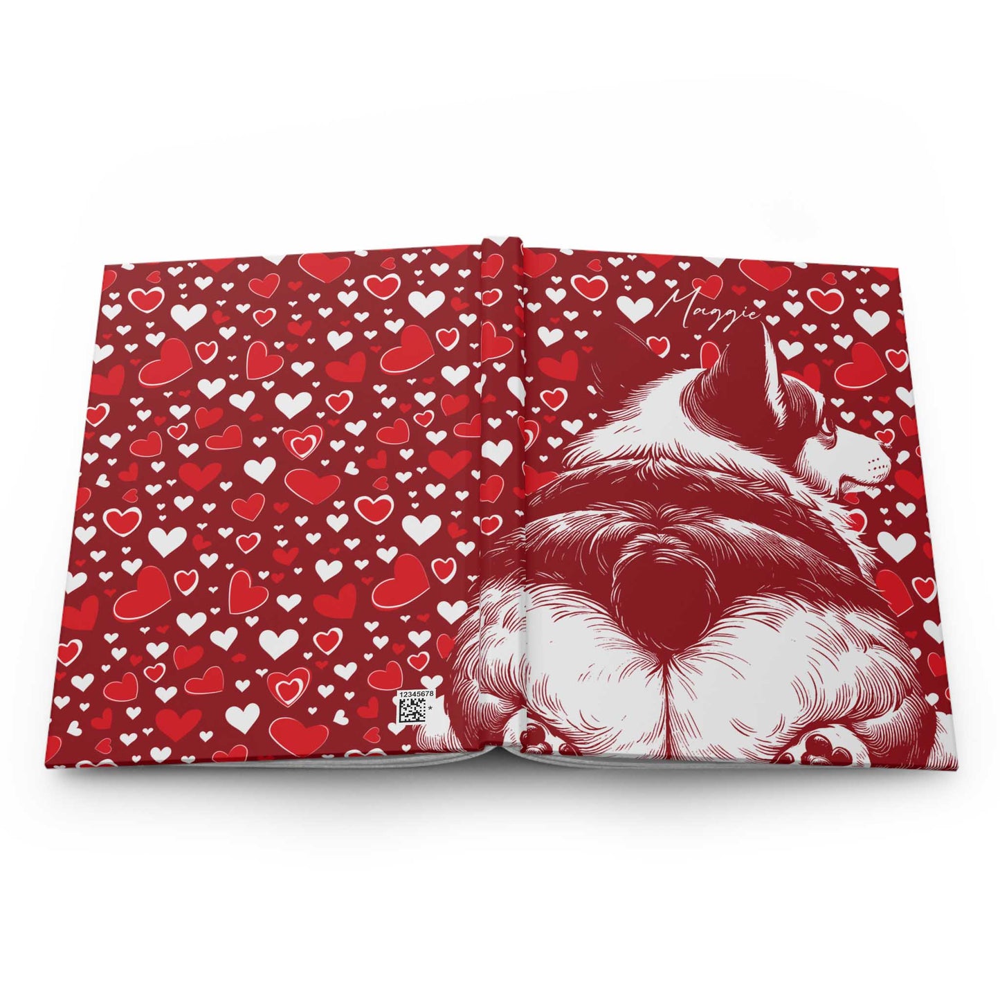 Personalized Corgi Butts Hearts Hardcover Journal