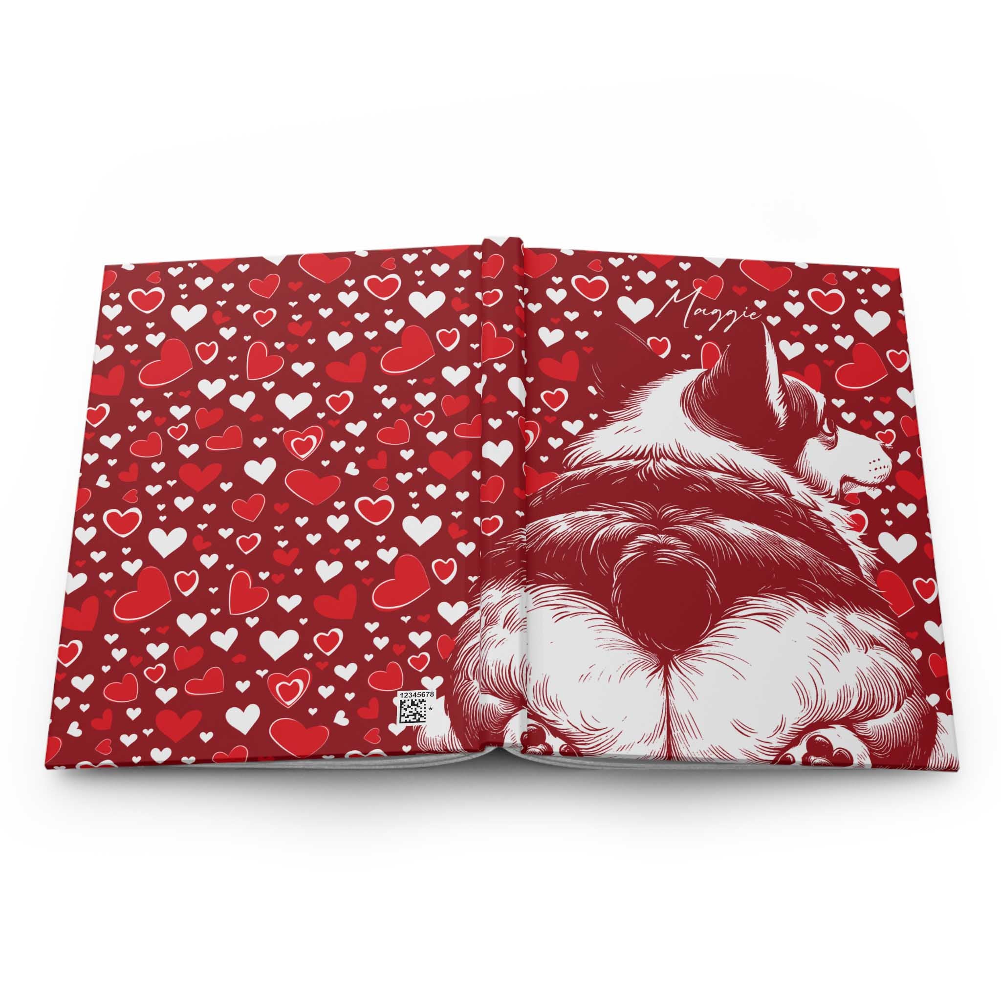 Personalized Corgi Butts Hearts Hardcover Journal
