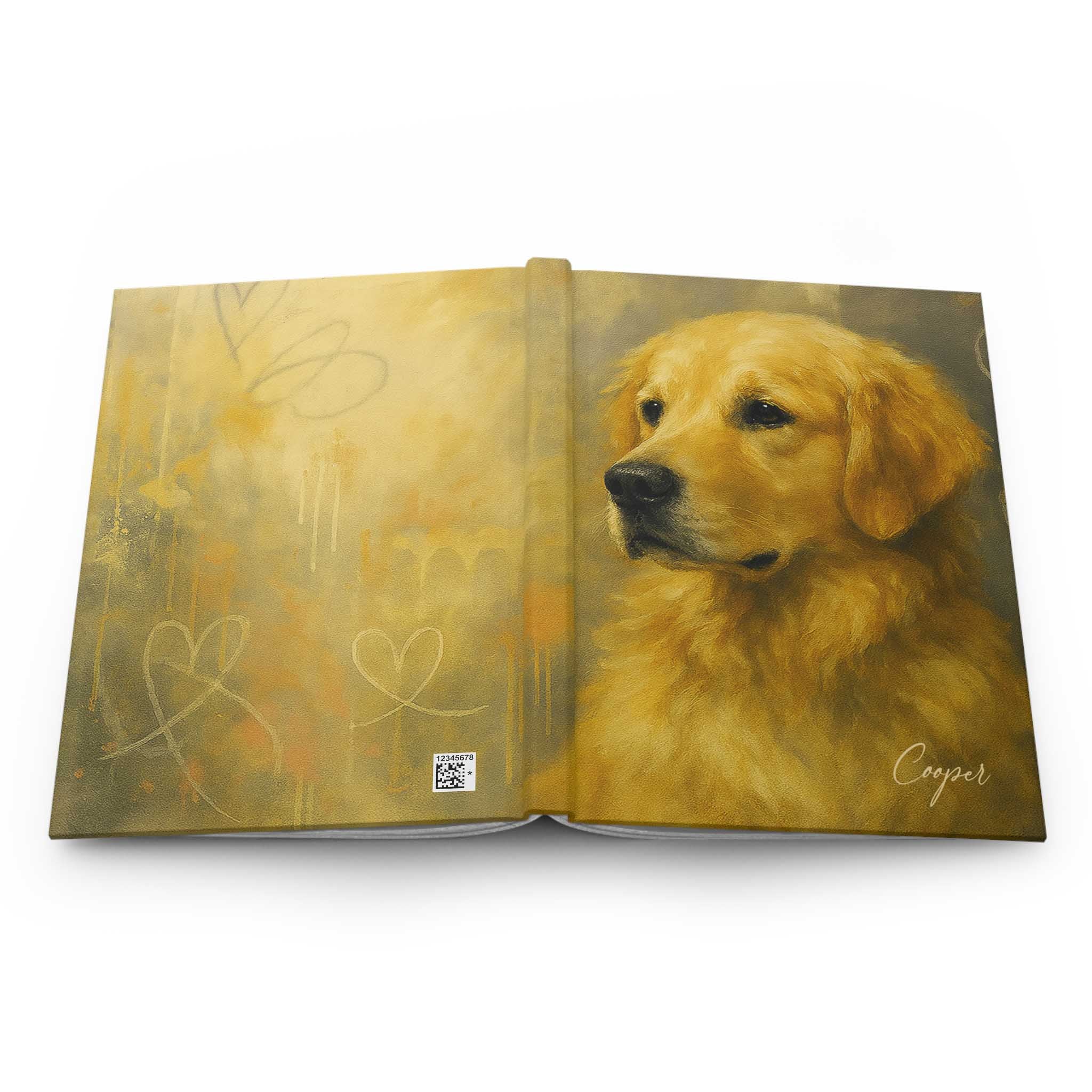 Personalized Golden Retriever Fine-Art Graffiti-Style Hardcover Journal