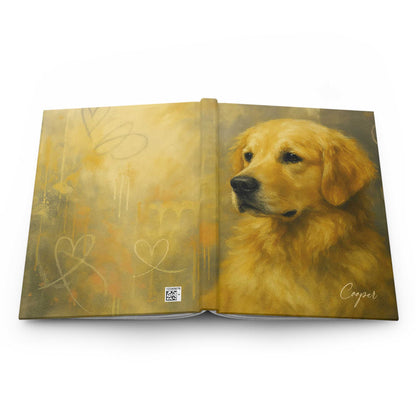 Personalized Golden Retriever Fine-Art Graffiti-Style Hardcover Journal
