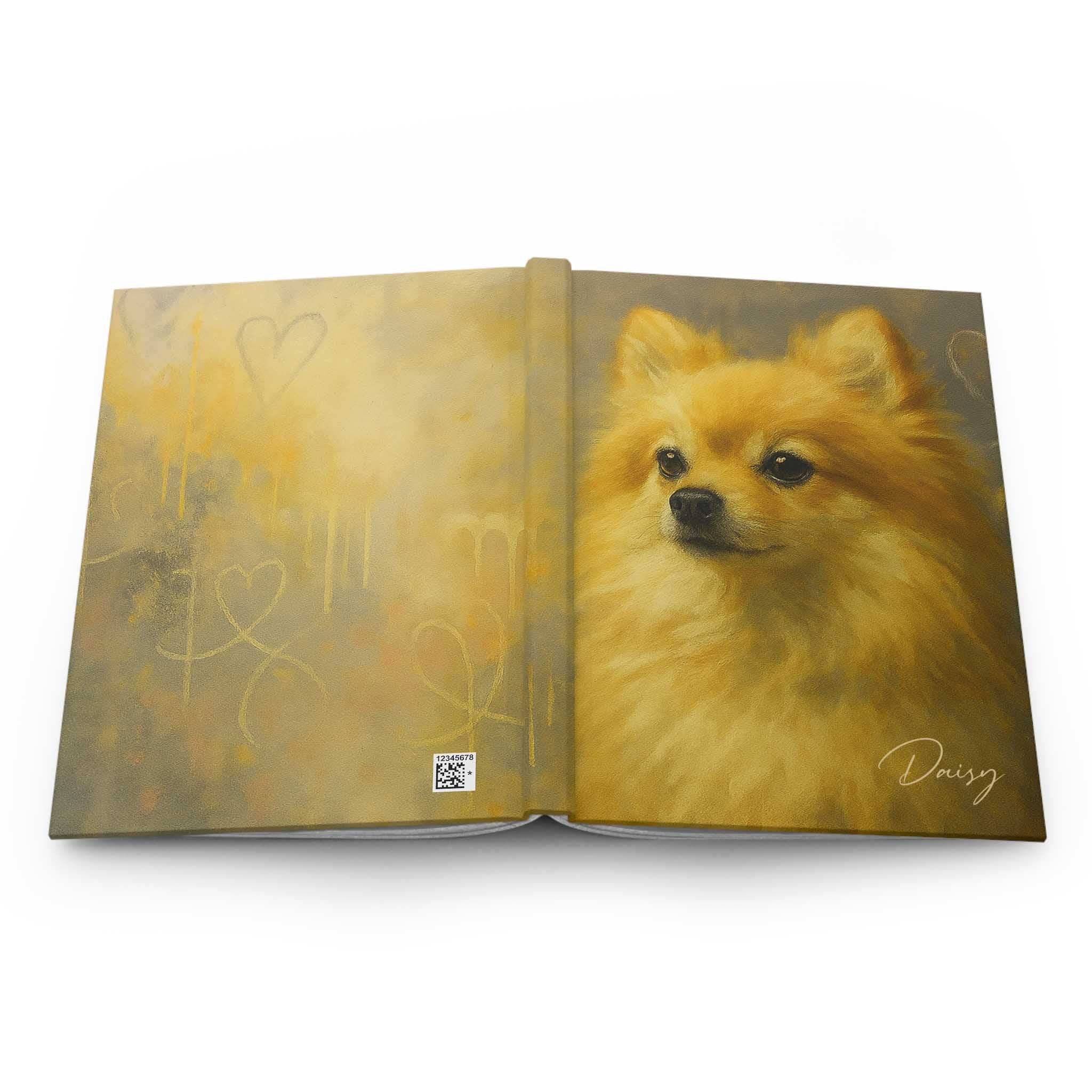 Personalized Pomeranian Fine-Art Graffiti-Style Hardcover Journal