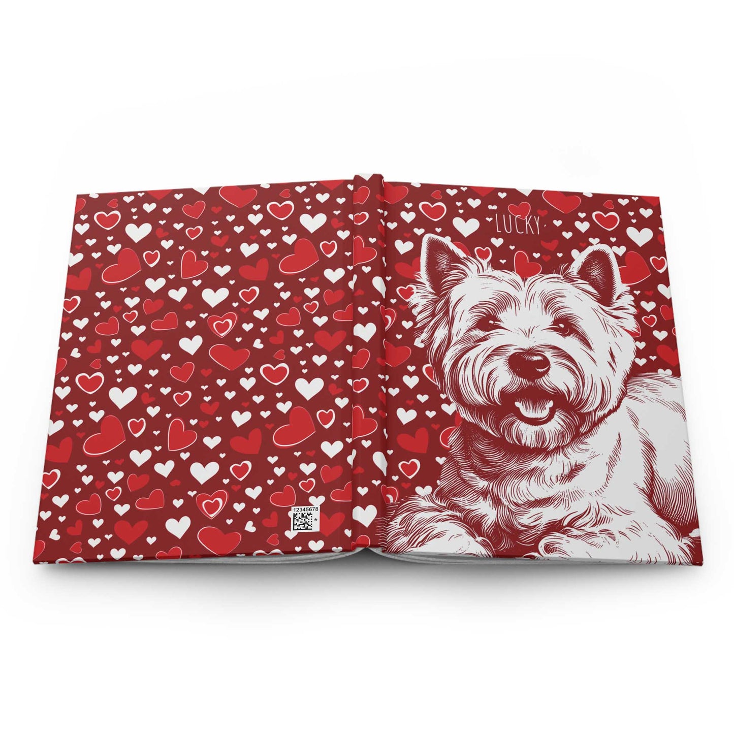 Personalized Westie Hearts Hardcover Journal