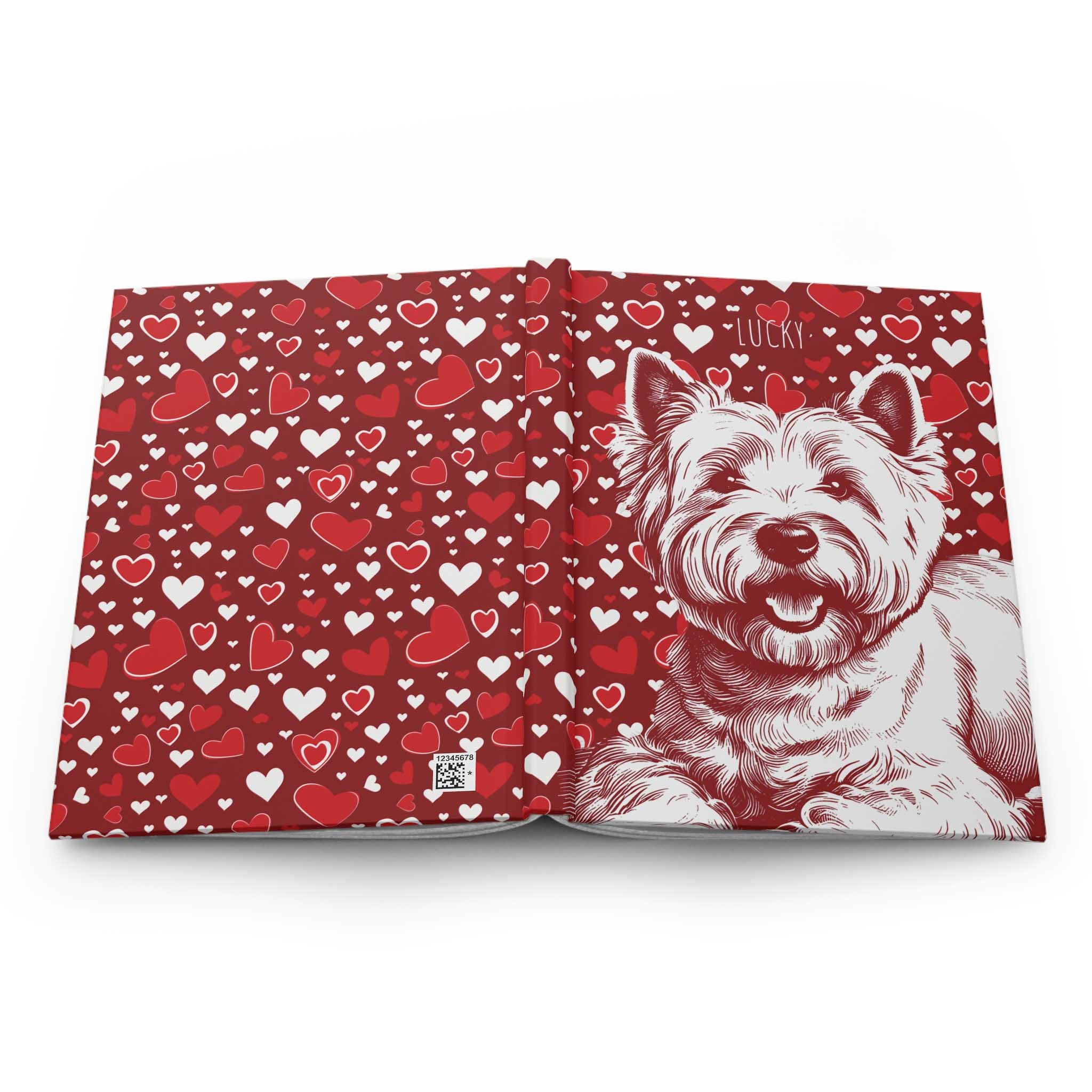 Personalized Westie Hearts Hardcover Journal