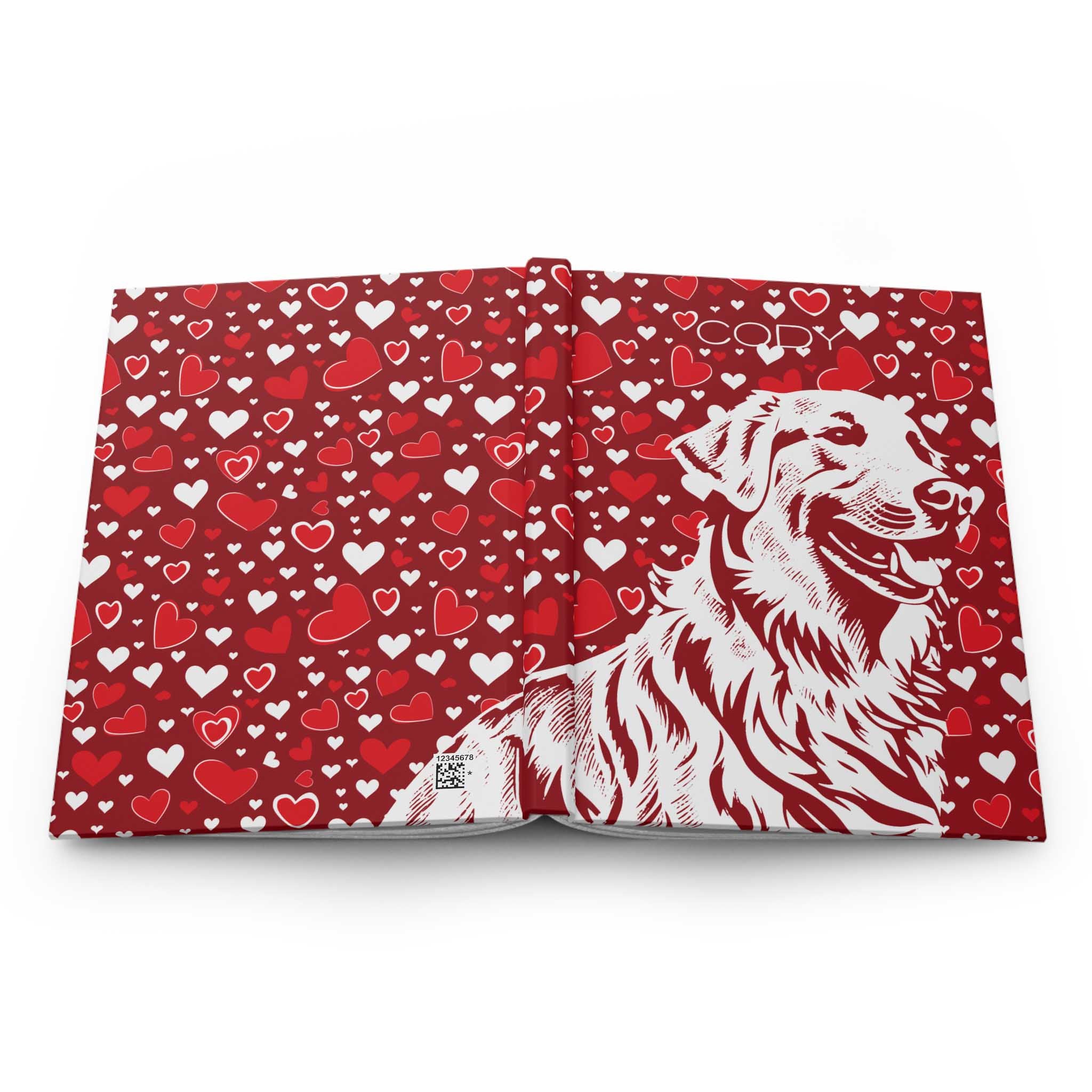 Golden Retriever Hearts Hardcover Journal