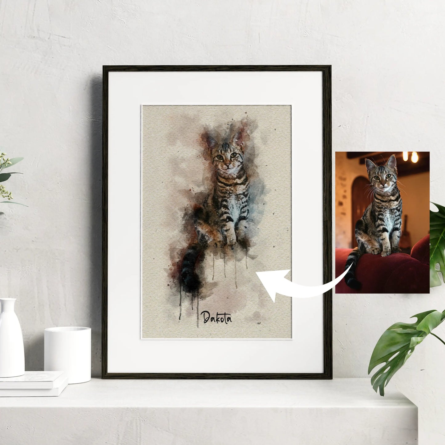 Custom Watercolor Group Pet Portraits