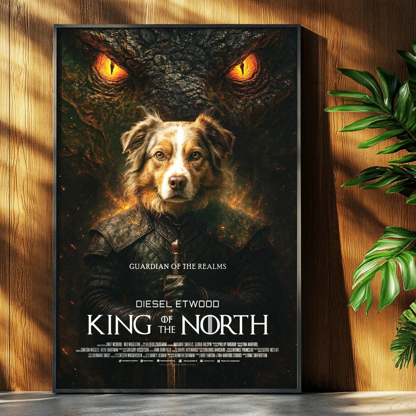 Custom Pet Portrait Movie Poster | Games of Thrones inspired Cinematic Movie Poster