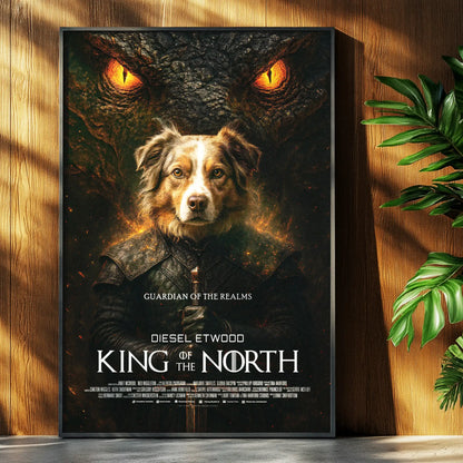 Custom Pet Portrait Movie Poster | Games of Thrones inspired Cinematic Movie Poster